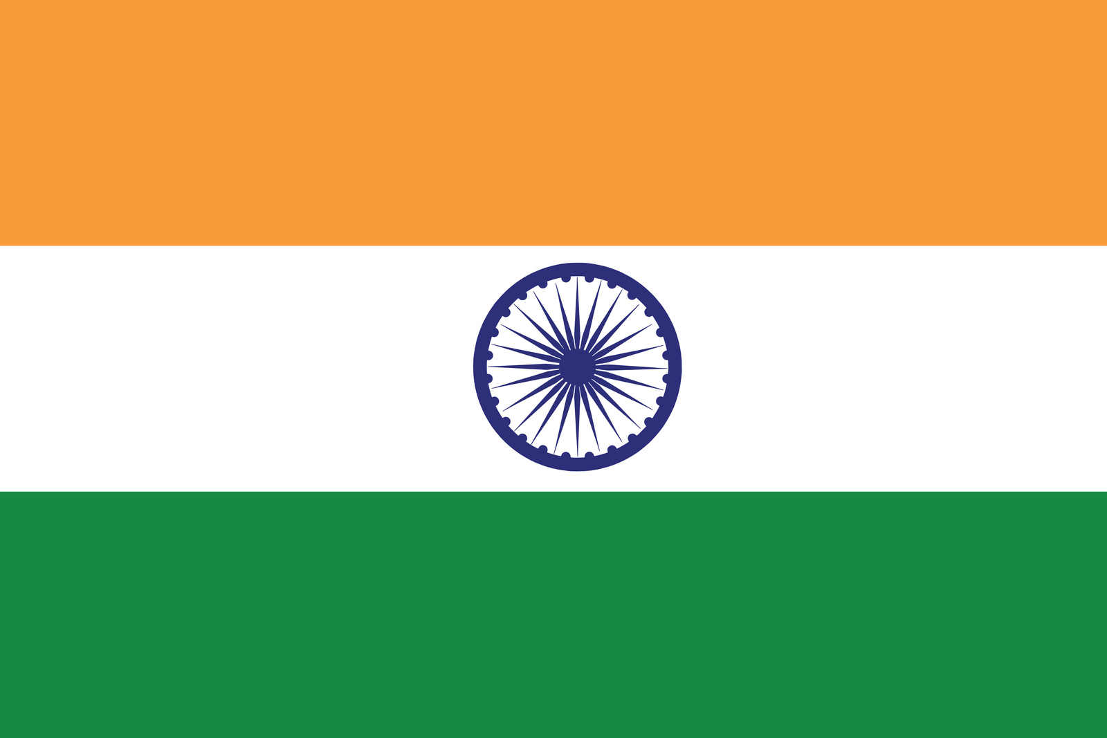 India flag with  standard shape color